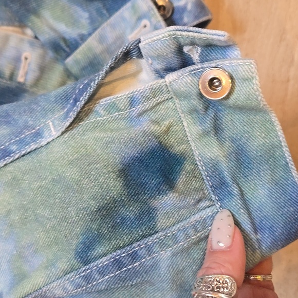 3.1 Phillip Lim Stylish Blue/Green Tie-Dye Denim Jean Jacket - Picture 2 of 11